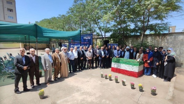 آئین خشت‌گذاری هنرستان خیری اطلس روان کارا در شهرستان پاکدشت برگزار شد